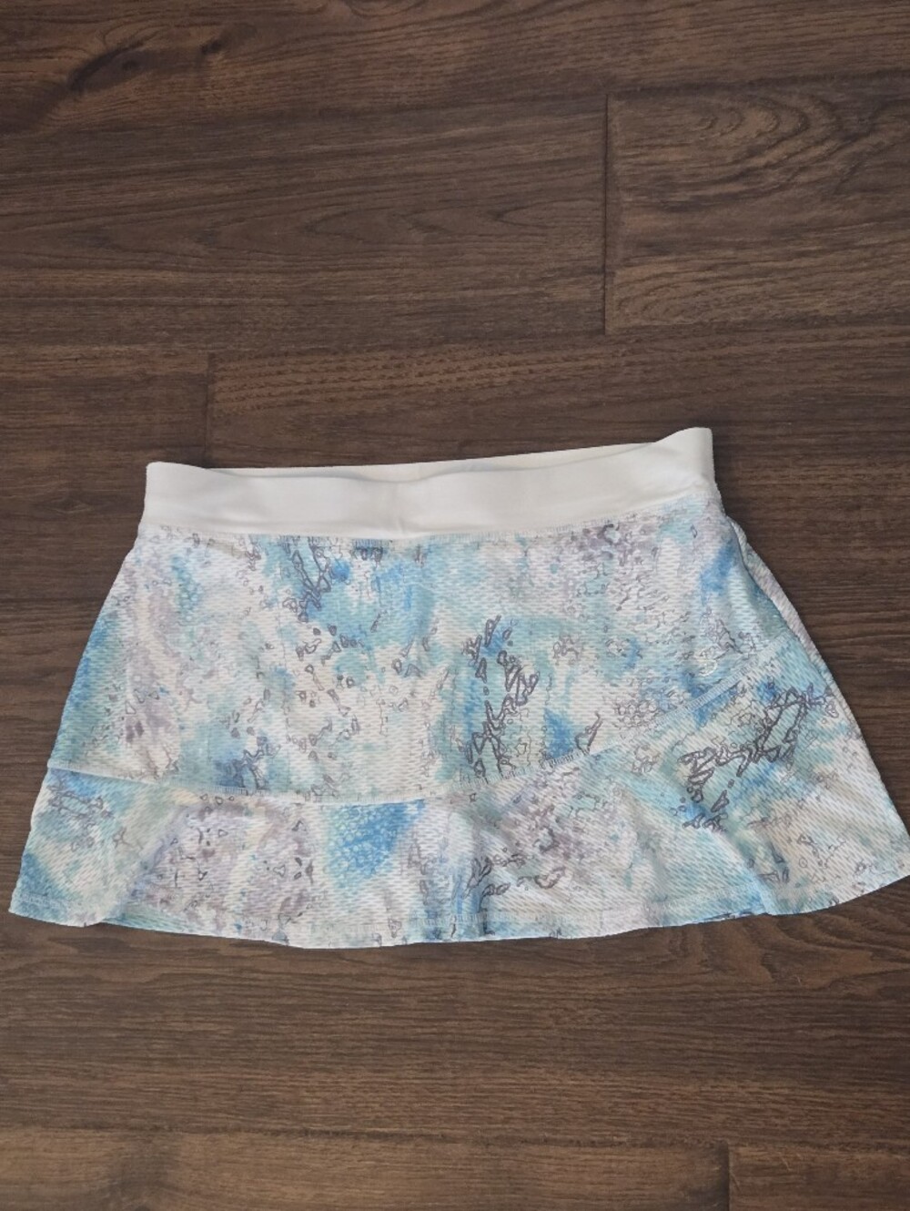 SofiBella Blue Watercolor Print Women’s Airflow Skirt Skort Size XL